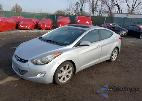 2013 Hyundai Elantra Limited z USA, uszkodzony, nr VIN 5NPDH4AE1DH399795